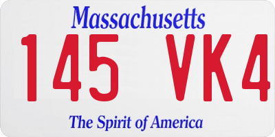 MA license plate 145VK4