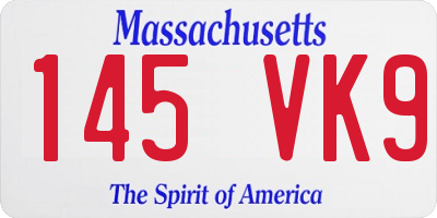 MA license plate 145VK9