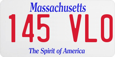 MA license plate 145VL0