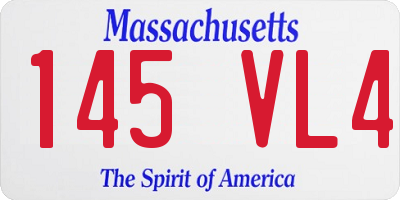 MA license plate 145VL4
