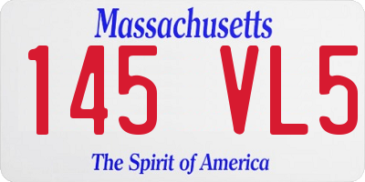 MA license plate 145VL5