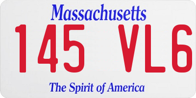 MA license plate 145VL6