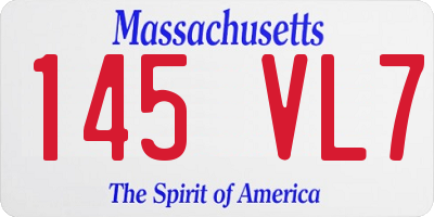 MA license plate 145VL7