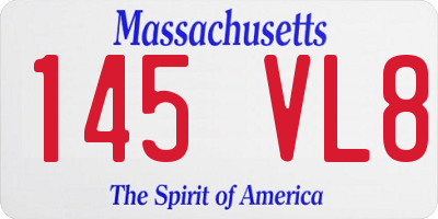 MA license plate 145VL8