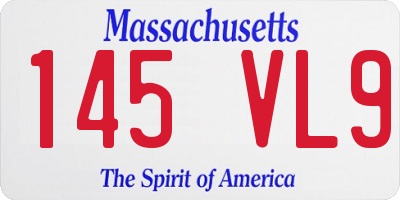 MA license plate 145VL9