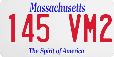 MA license plate 145VM2