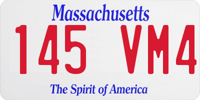 MA license plate 145VM4