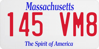 MA license plate 145VM8