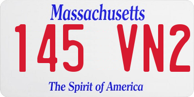 MA license plate 145VN2