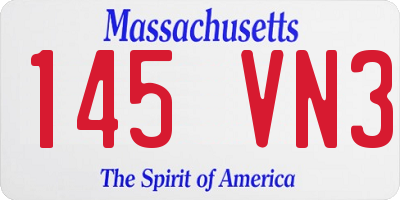 MA license plate 145VN3