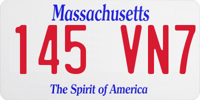 MA license plate 145VN7