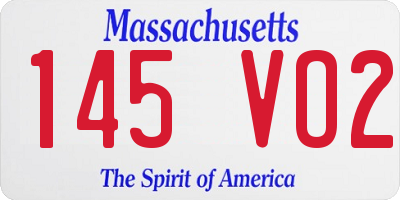 MA license plate 145VO2