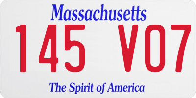 MA license plate 145VO7