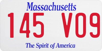 MA license plate 145VO9