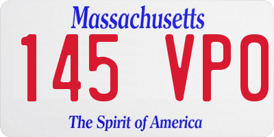 MA license plate 145VP0