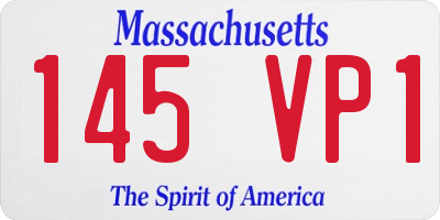 MA license plate 145VP1