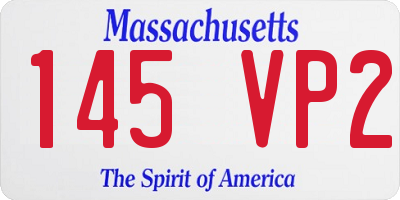 MA license plate 145VP2