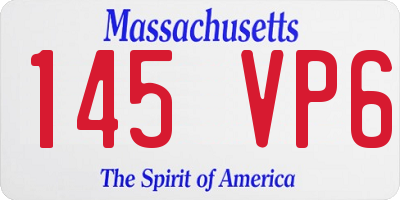 MA license plate 145VP6