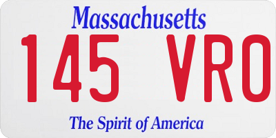 MA license plate 145VR0