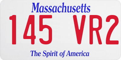 MA license plate 145VR2