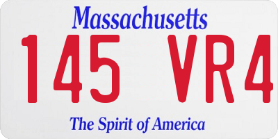 MA license plate 145VR4