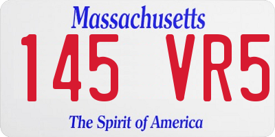 MA license plate 145VR5