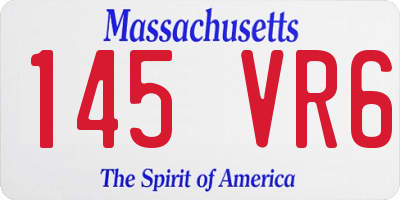 MA license plate 145VR6