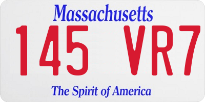 MA license plate 145VR7