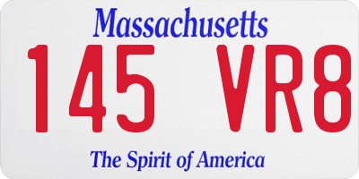 MA license plate 145VR8