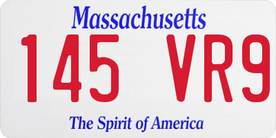 MA license plate 145VR9