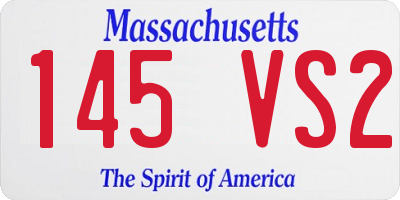 MA license plate 145VS2
