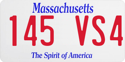 MA license plate 145VS4
