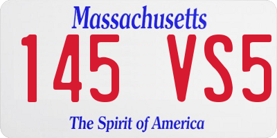 MA license plate 145VS5
