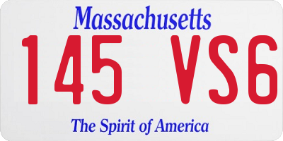 MA license plate 145VS6