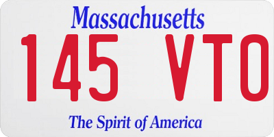 MA license plate 145VT0