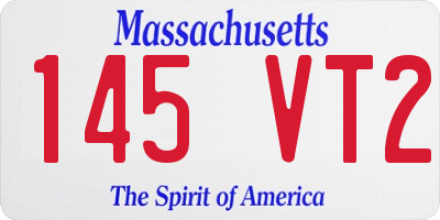 MA license plate 145VT2