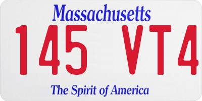 MA license plate 145VT4