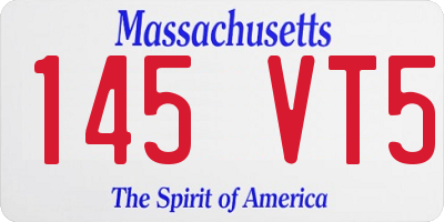 MA license plate 145VT5
