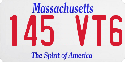 MA license plate 145VT6