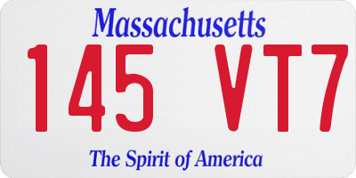 MA license plate 145VT7