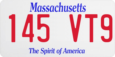 MA license plate 145VT9