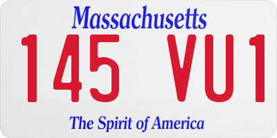 MA license plate 145VU1