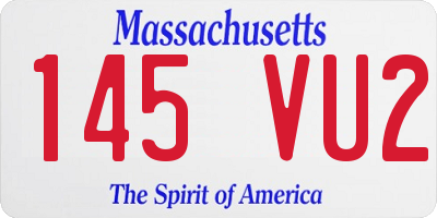 MA license plate 145VU2