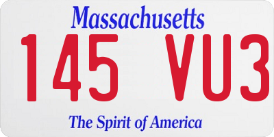 MA license plate 145VU3