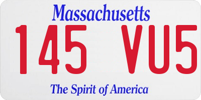 MA license plate 145VU5