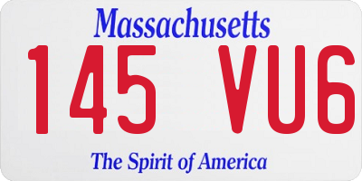 MA license plate 145VU6