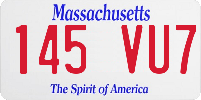 MA license plate 145VU7