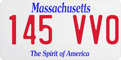MA license plate 145VV0
