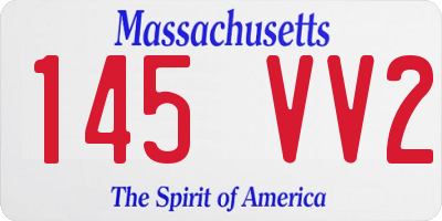 MA license plate 145VV2