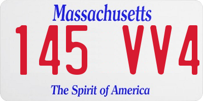 MA license plate 145VV4